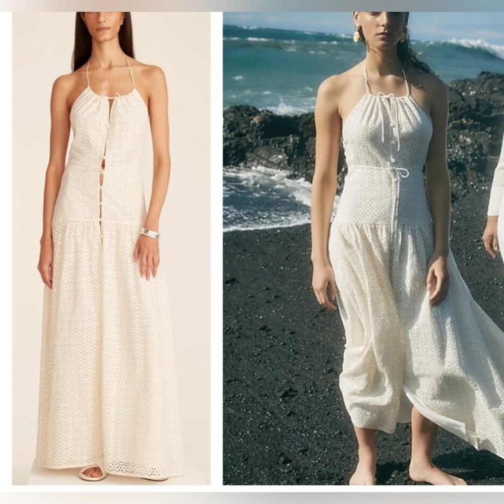 NWT J. Crew Collection, Ivory Maxi A-Line Embroidered Dress, Size 14